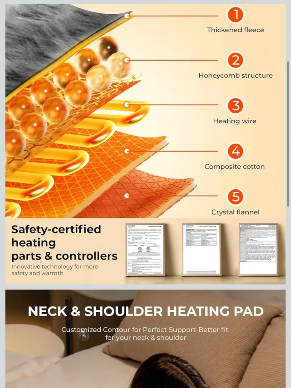 Electric heating pad for Neck & Shoulder Heating Wrap weighted instant heating